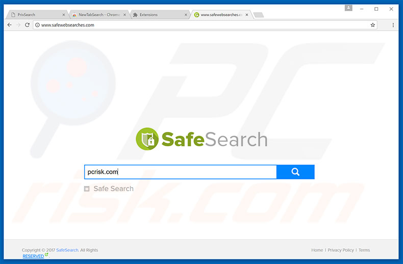 safewebsearches.com browser hijacker