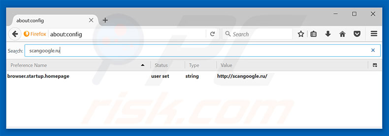 Removing scangoogle.ru from Mozilla Firefox default search engine