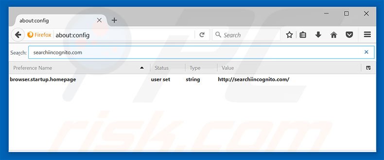 Removing searchiincognito.com from Mozilla Firefox default search engine