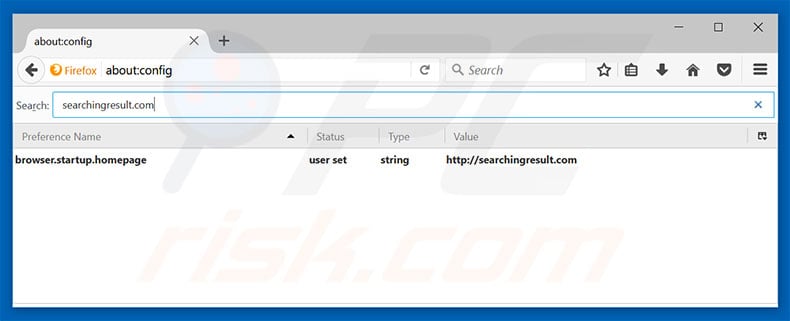 Removing searchingresult.com from Mozilla Firefox default search engine