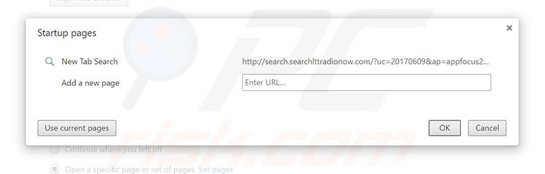 Removing search.searchitradionow.com from Google Chrome homepage