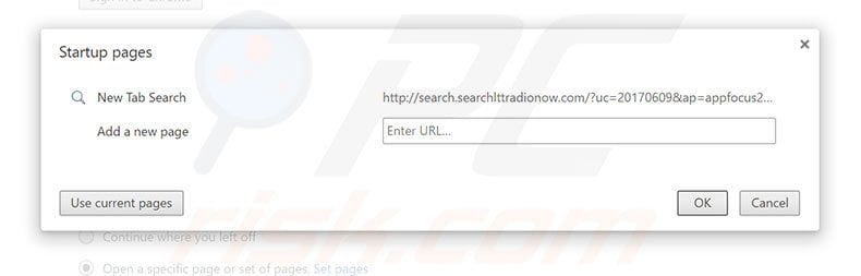 Removing search.searchitradionow.com from Google Chrome homepage