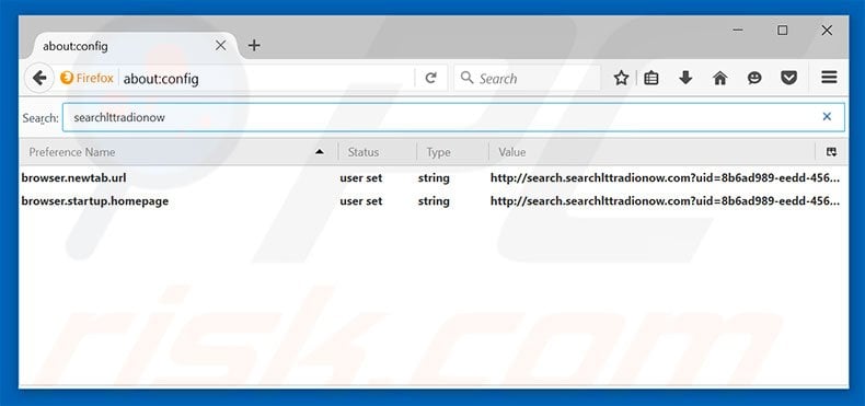 Removing search.searchitradionow.com from Mozilla Firefox default search engine