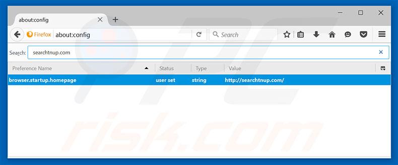 Removing searchtnup.com from Mozilla Firefox default search engine