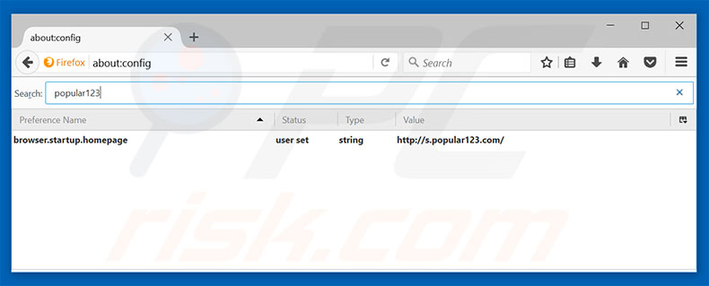 Removing s.popular123.com from Mozilla Firefox default search engine