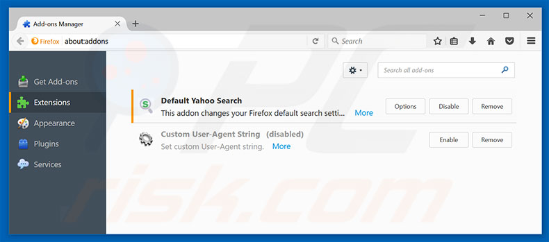 Removing srchsafe.com related Mozilla Firefox extensions