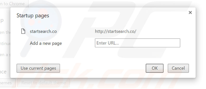 Removing startsearch.co from Google Chrome homepage