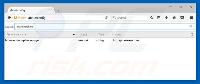 Removing startsearch.co from Mozilla Firefox default search engine
