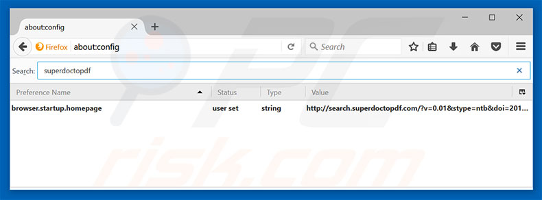 Removing search.superdoctopdf.com from Mozilla Firefox default search engine
