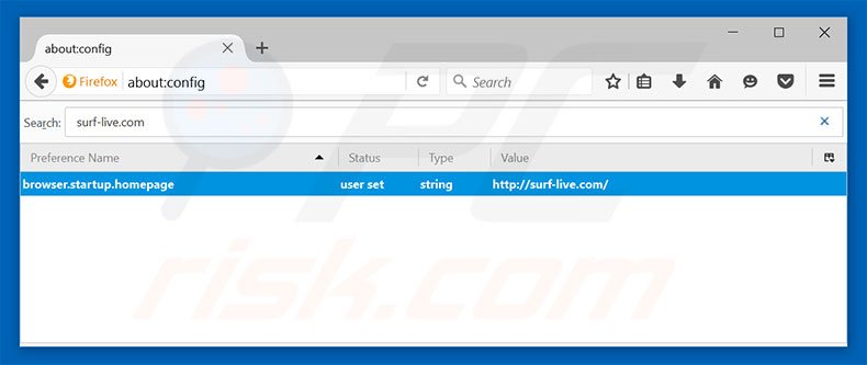 Removing surf-live.com from Mozilla Firefox default search engine