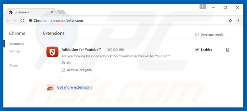 Removing webdown-loader.com related Google Chrome extensions