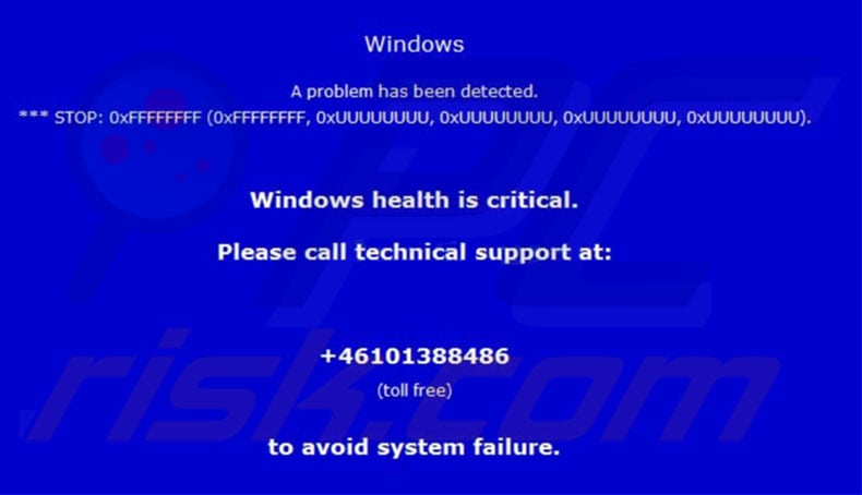 Windows Health Is Critical scam