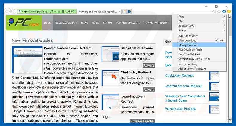 Removing 59cn7.com ads from Internet Explorer step 1