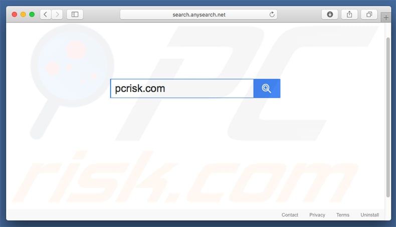 search.anysearch.net browser hijacker on a Mac computer