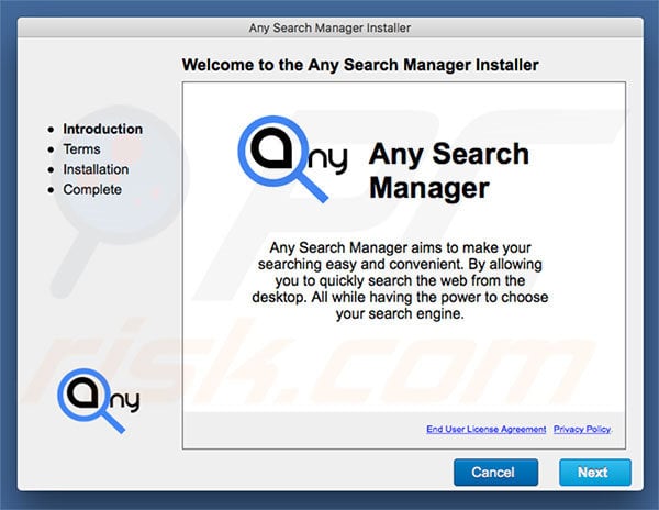 Delusive installer used to promote search.anysearch.net