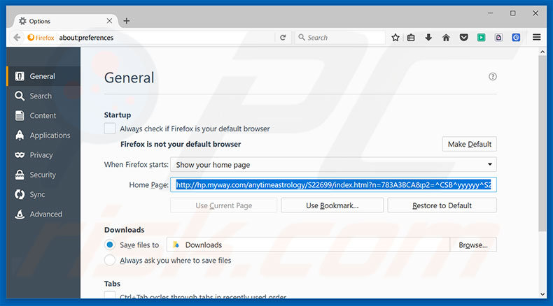 Removing hp.myway.com from Mozilla Firefox homepage