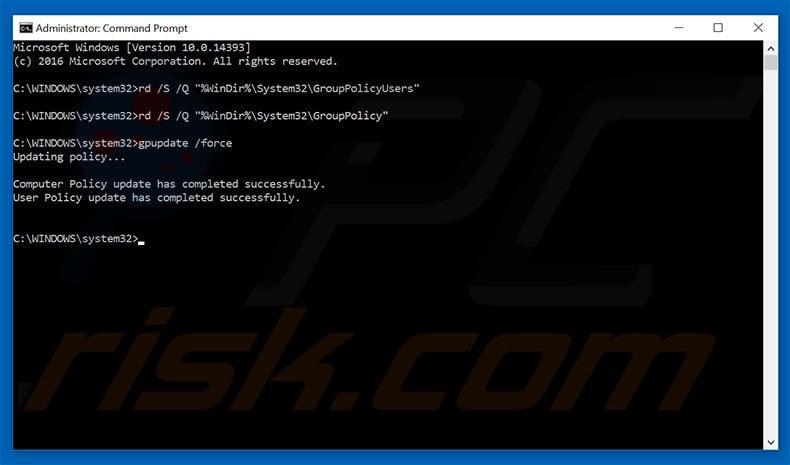 Rogue set-ups Command Prompt commands