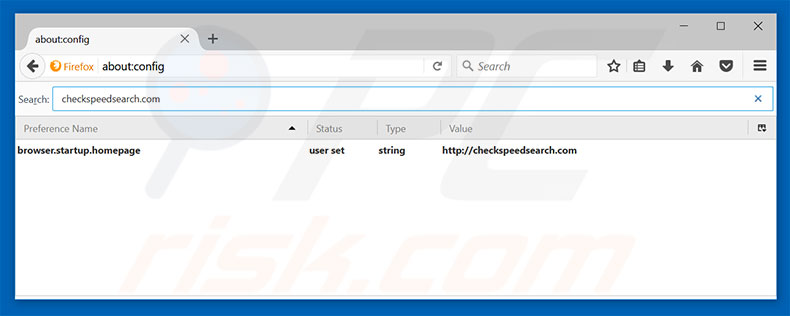 Removing checkspeedsearch.com from Mozilla Firefox default search engine