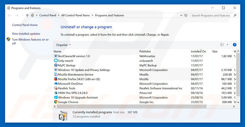 data1rtb.com adware uninstall via Control Panel