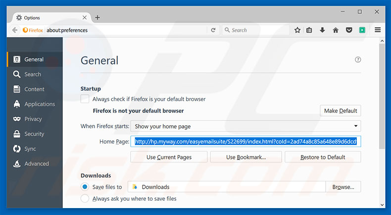 Removing hp.myway.com from Mozilla Firefox homepage