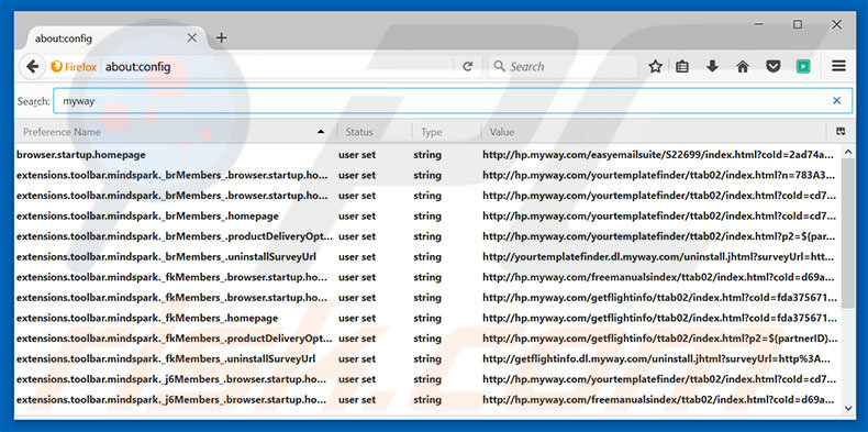 Removing hp.myway.com from Mozilla Firefox default search engine