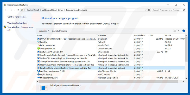 hp.myway.com browser hijacker uninstall via Control Panel