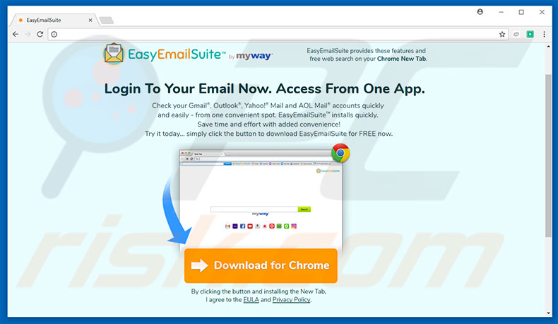 Website used to promote EasyEmailSuite browser hijacker