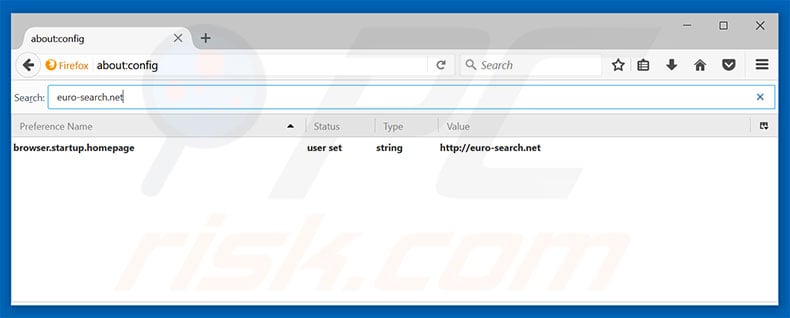 Removing euro-search.net from Mozilla Firefox default search engine