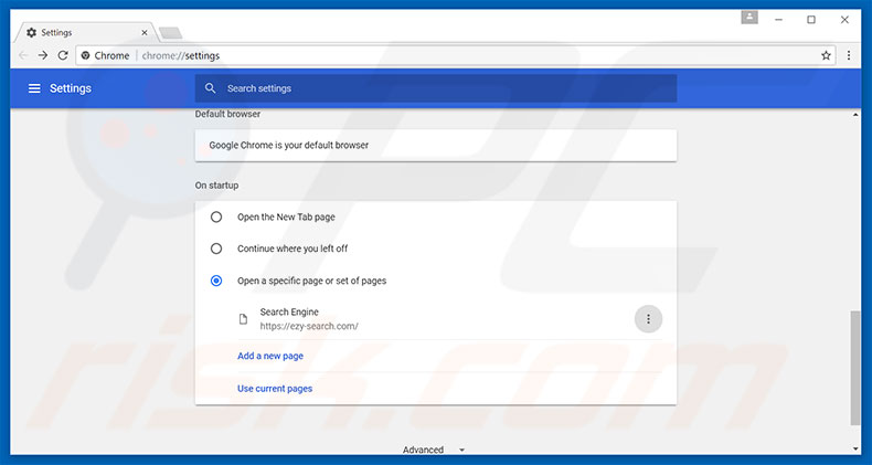 Removing ezy-search.com from Google Chrome default search engine