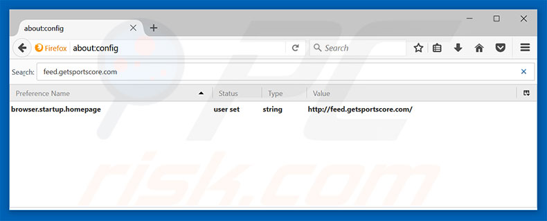Removing feed.getsportscore.com from Mozilla Firefox default search engine