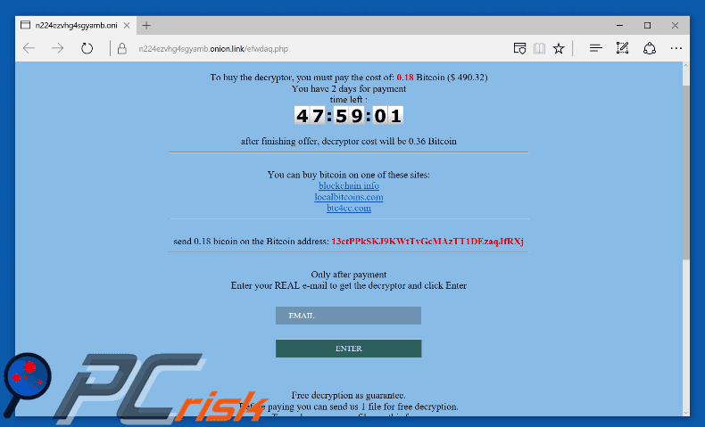 globeimposter ransomware tor website appearance