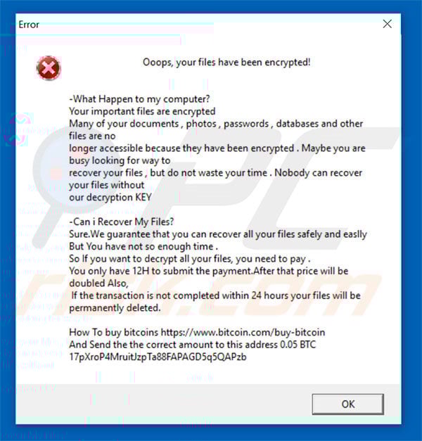 HELLO popup error
