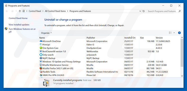 hts68934.com adware uninstall via Control Panel