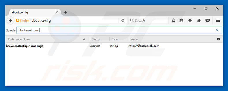 Removing ifastsearch.com from Mozilla Firefox default search engine