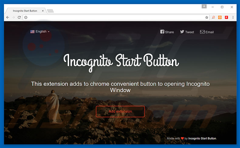 Incognito Start Button adware