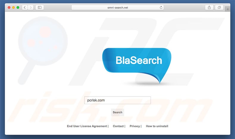 omni-search.net browser hijacker on a Mac computer