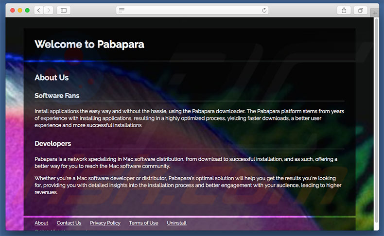 Dubious website used to promote search.pabapara.com