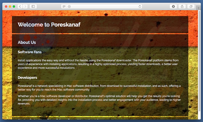 Dubious website used to promote search.poreskanaf.com