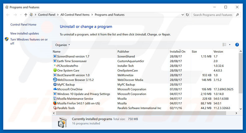 privacyassistant.net browser hijacker uninstall via Control Panel