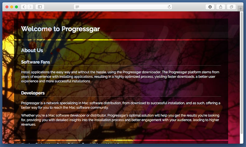 Dubious website used to promote search.progressgar.com
