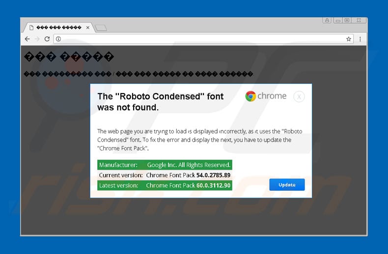 The 'Roboto Condensed' font was not found scam