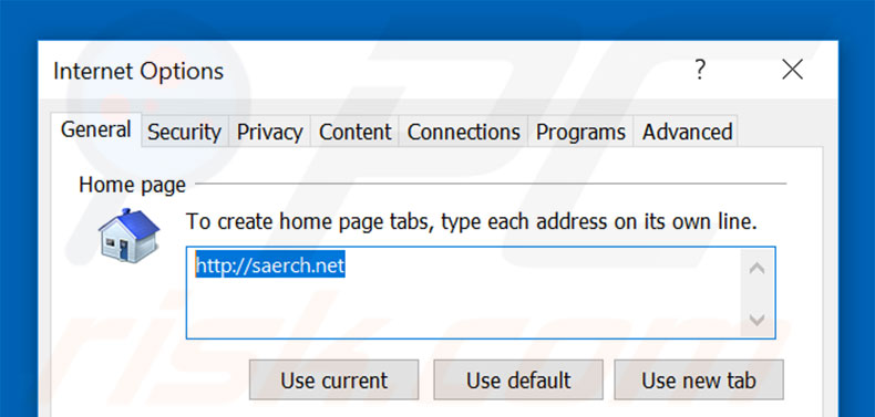 Removing saerch.net from Internet Explorer homepage
