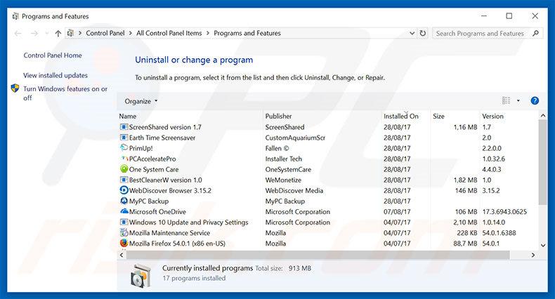 safeforsearch.net browser hijacker uninstall via Control Panel