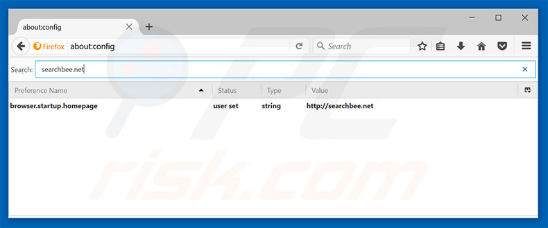 Removing searchbee.net from Mozilla Firefox default search engine