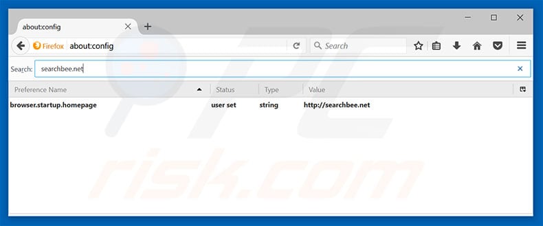 Removing searchbee.net from Mozilla Firefox default search engine