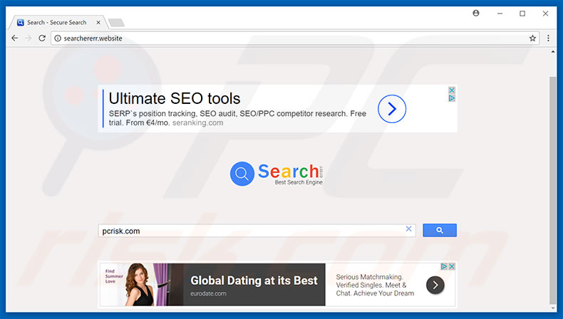 searchererr.website browser hijacker