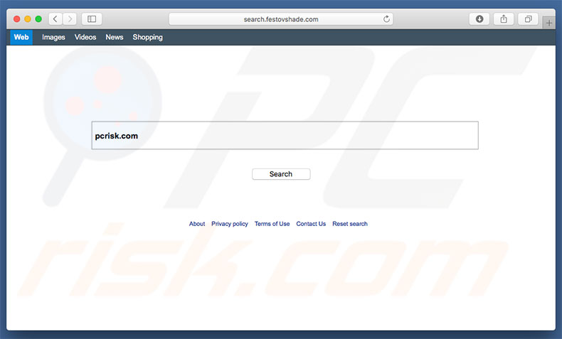 search.festovshade.com browser hijacker on a Mac computer