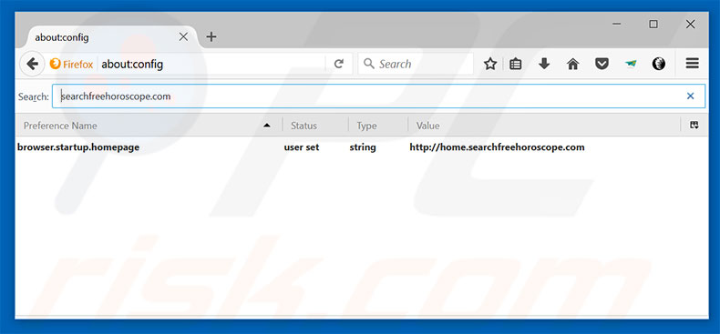Removing home.searchfreehoroscope.com from Mozilla Firefox default search engine
