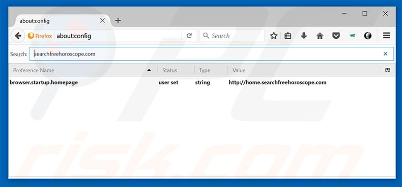 Removing home.searchfreehoroscope.com from Mozilla Firefox default search engine