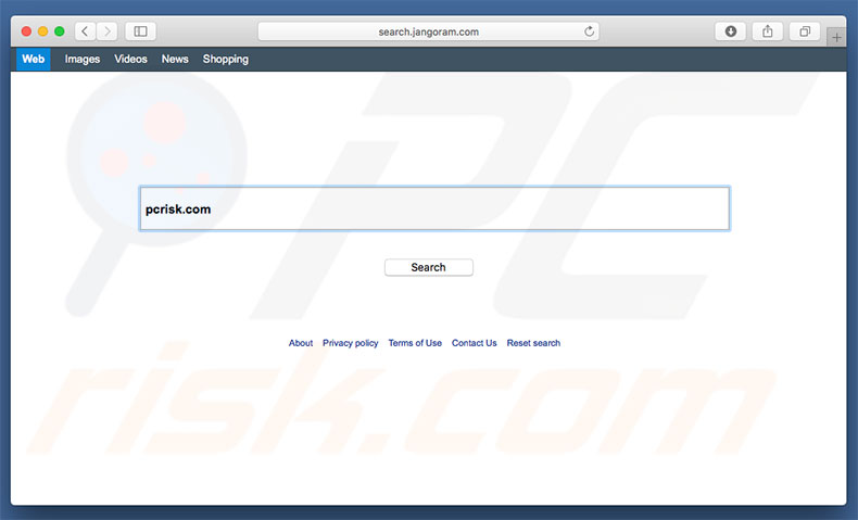 search.jangoram.com browser hijacker on a Mac computer